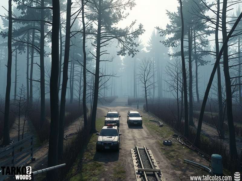 Escape from Tarkov Woods map terrain showing dense forests and key locations