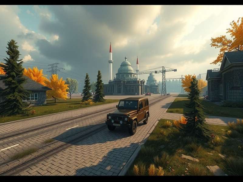 Aerial view of Reserve military base with bunkers and train yard