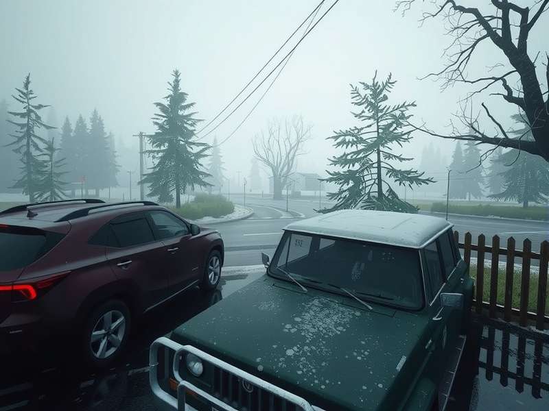 A first-person shooter perspective inside a dark, dilapidated building, reminiscent of Escape from Tarkov's atmospheric maps