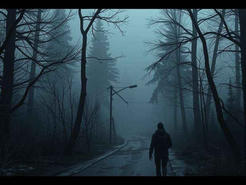 A tactical first-person shooter scene depicting a ruined urban environment