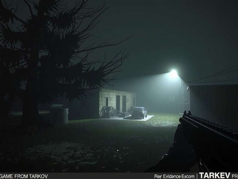 Escape from Tarkov intense tactical gameplay moment showing a player in gear