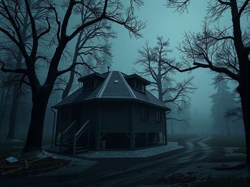 Ultrawide panoramic wallpaper of Escape from Tarkov's Customs map showing construction site and distant landscapes