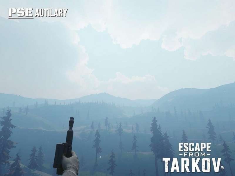 A player in Escape from Tarkov cautiously navigating a PvE environment on the Streets of Tarkov map