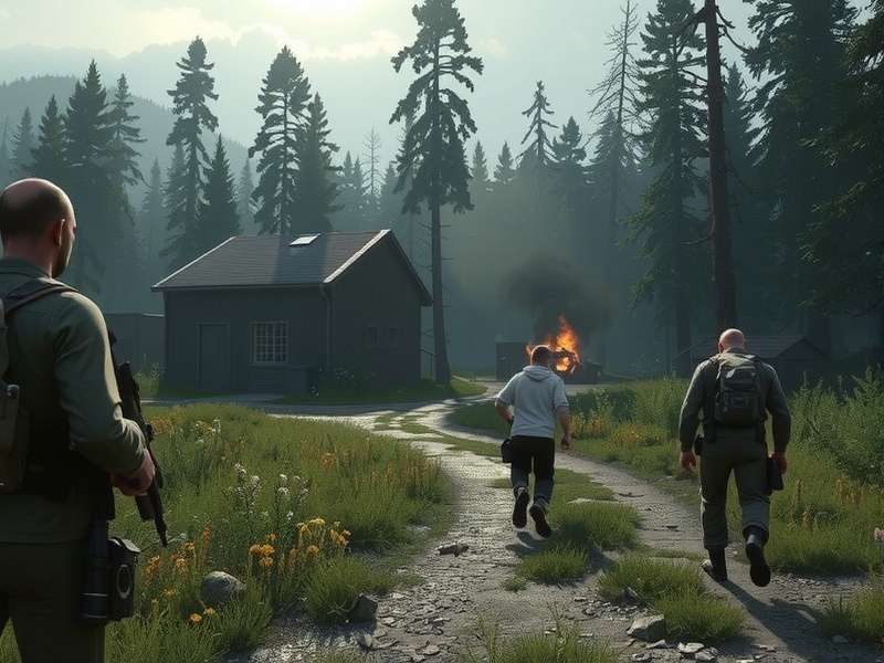 Escape from Tarkov gameplay scene with tactical gear