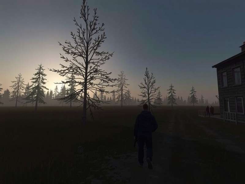 Urban combat zone with dilapidated buildings, reminiscent of Tarkov's streets