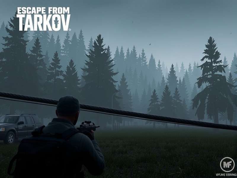 Escape from Tarkov gameplay screenshot showing intense combat in a urban environment