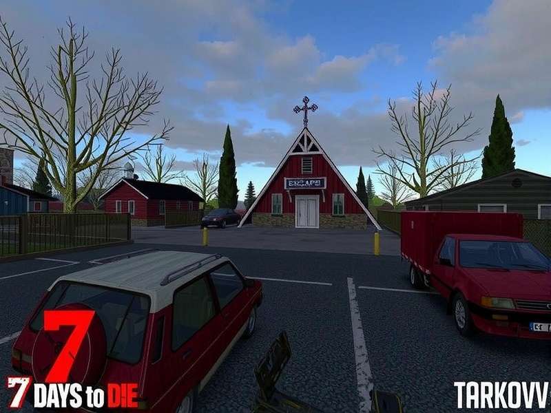 Gameplay screenshot showing 7 Days to Die Escape From Tarkov Mod in action