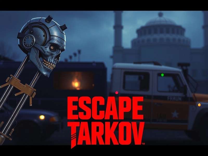 Escape From Tarkov Movie concept art showing a tactical squad in the streets of Tarkov under a smoky sky.