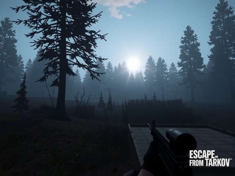Escape From Tarkov stunning screenshot showcasing gritty urban combat environment with dramatic lighting