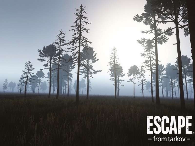 Streets of Tarkov screenshot showing volumetric fog and neon lights at dusk