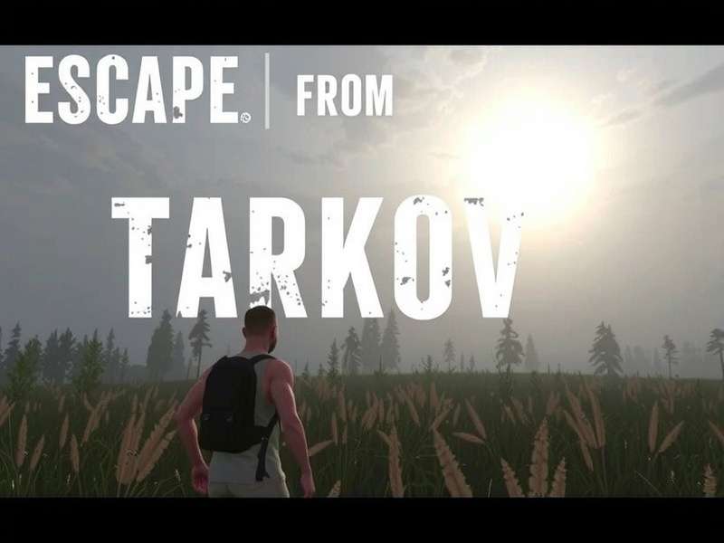 Escape From Tarkov Console concept art showing a next-gen console with Tarkov UI overlay